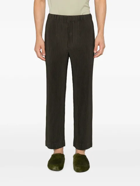 pleated side-stripe trousers