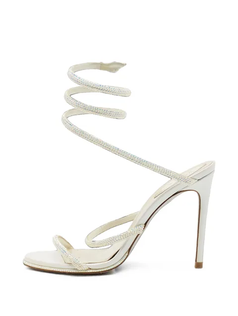 crystal-embellished ankle-wrap sandals