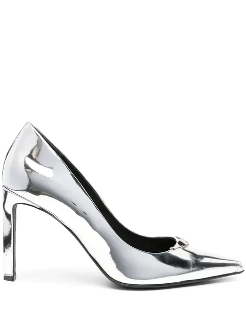 Perfect 100mm metallic-finish pumps