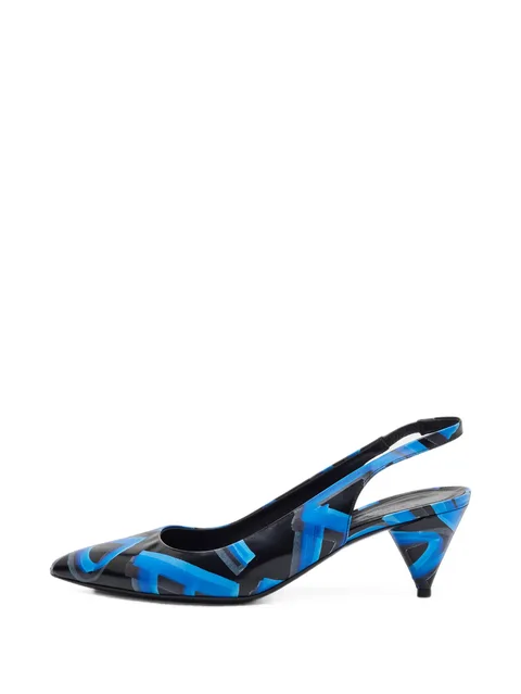 Morson graffiti-print slingback pumps