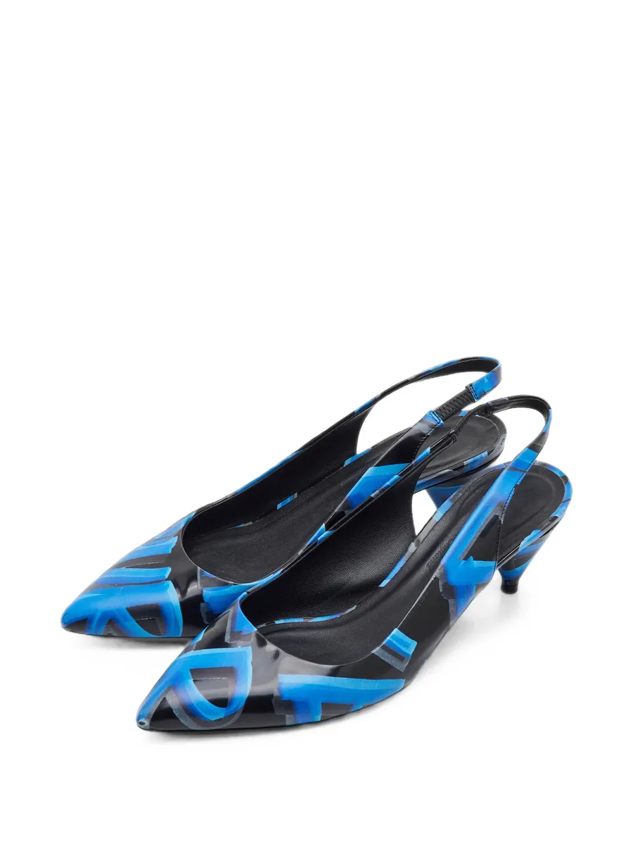 Morson graffiti-print slingback pumps 2