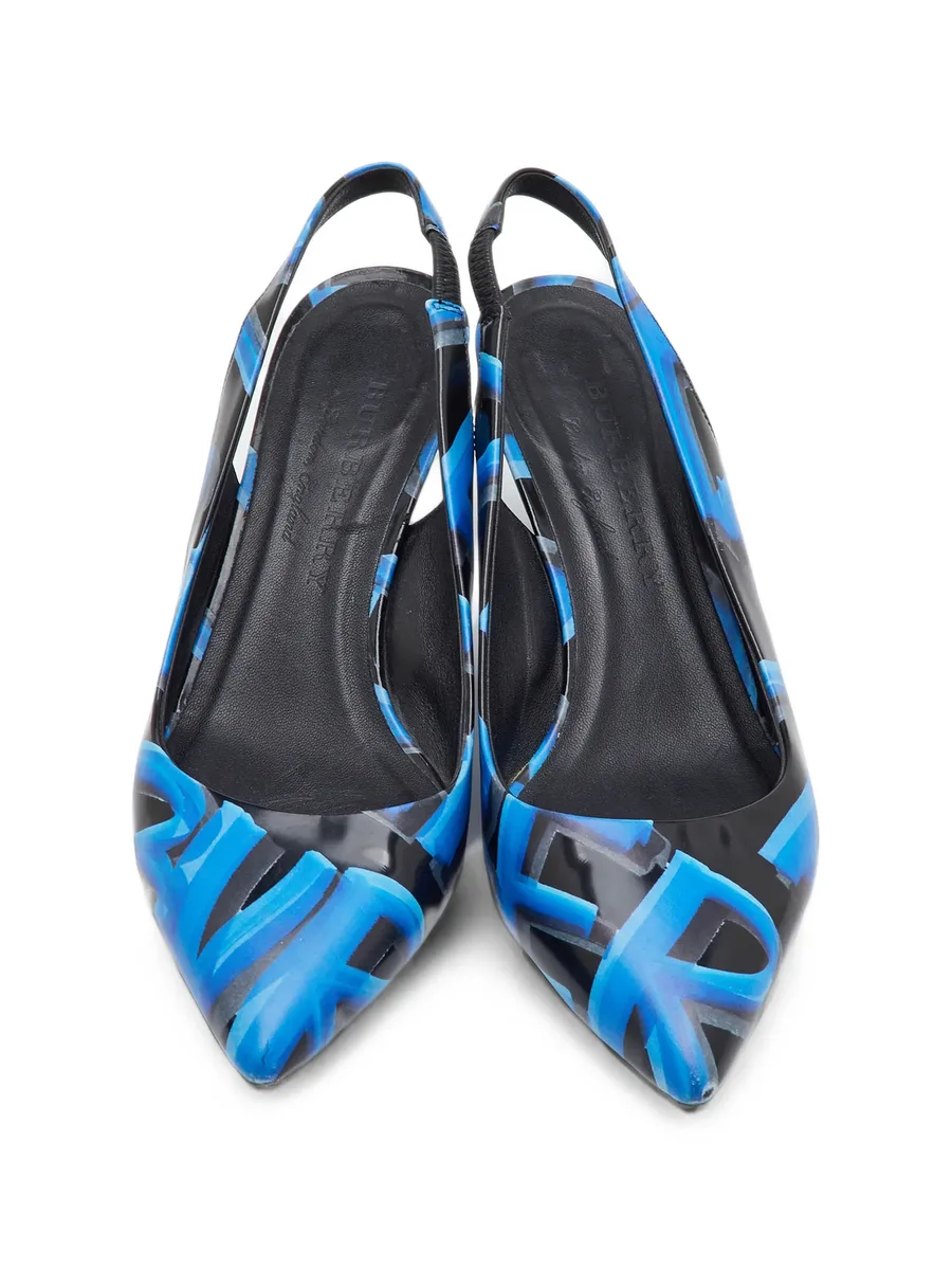 Morson graffiti-print slingback pumps 3