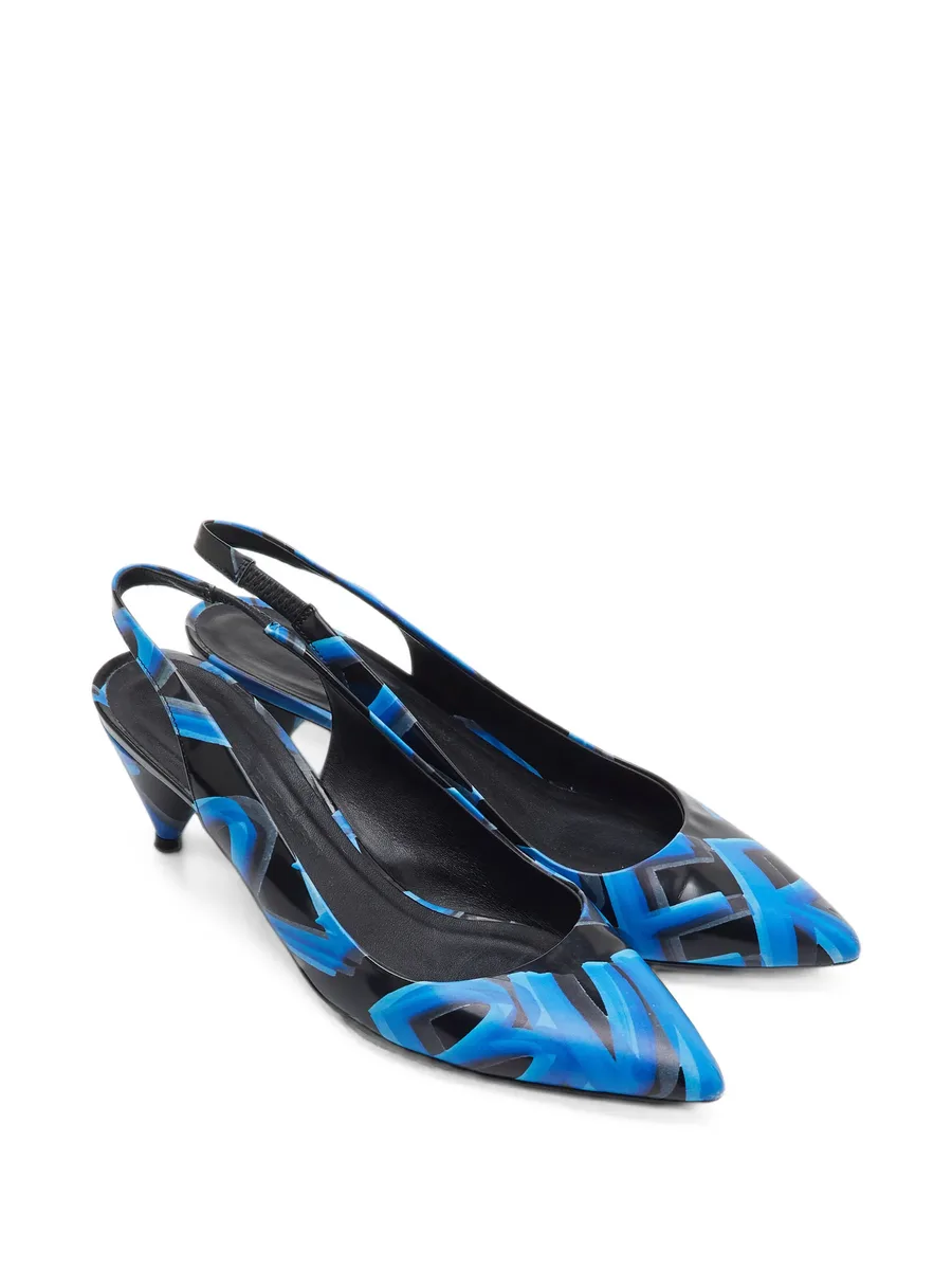 Morson graffiti-print slingback pumps 4