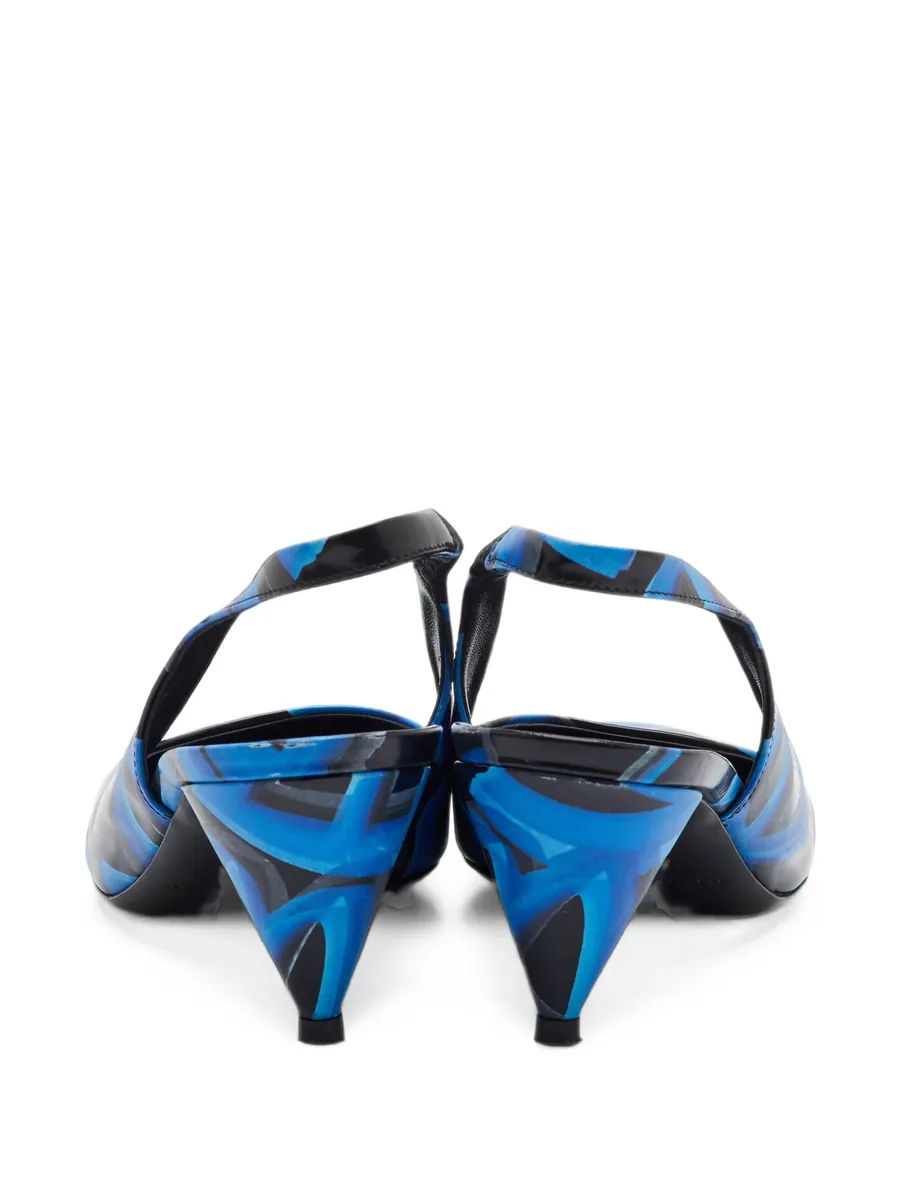 Morson graffiti-print slingback pumps 5