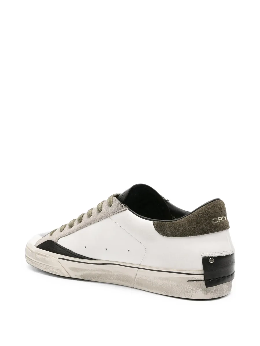 distressed-effect leather sneakers 3