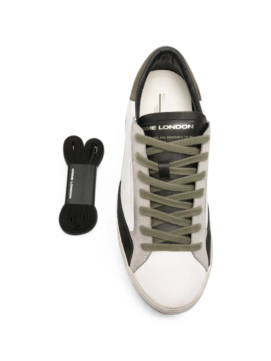 distressed-effect leather sneakers 4