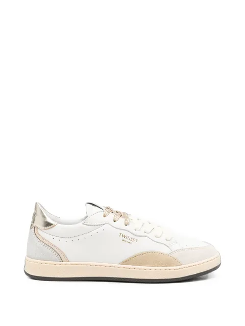 metallic-effect panelled sneakers