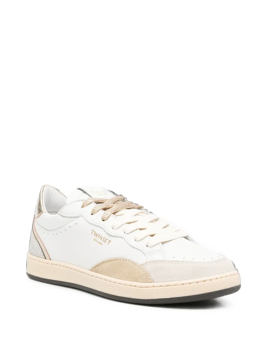 metallic-effect panelled sneakers 2