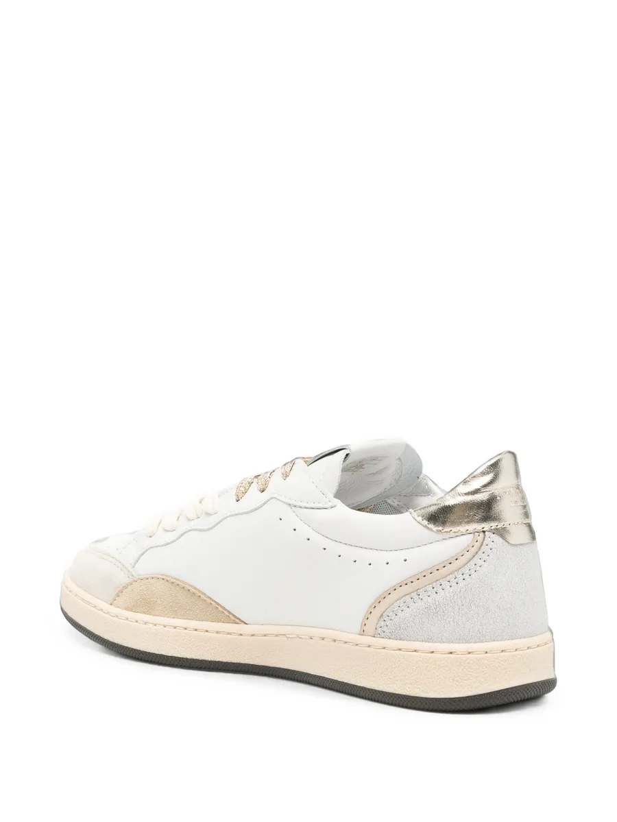 metallic-effect panelled sneakers 3