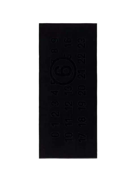 Numeric logo-embossed beach towel