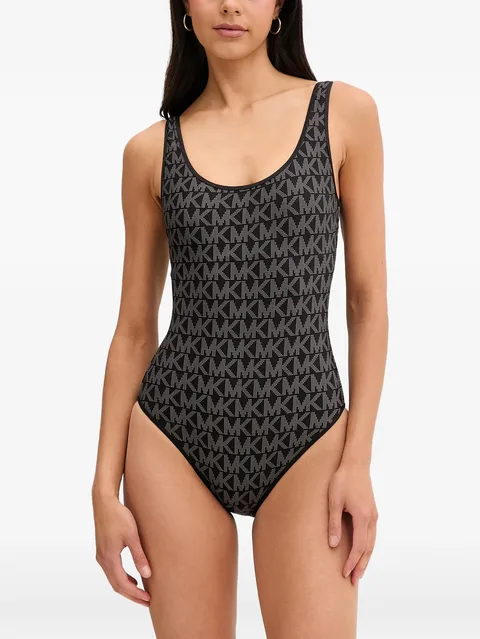 reversible logo scoopneck swimsuit