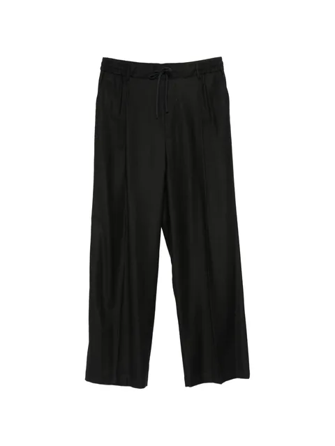 drawstring-waist wide-leg trousers