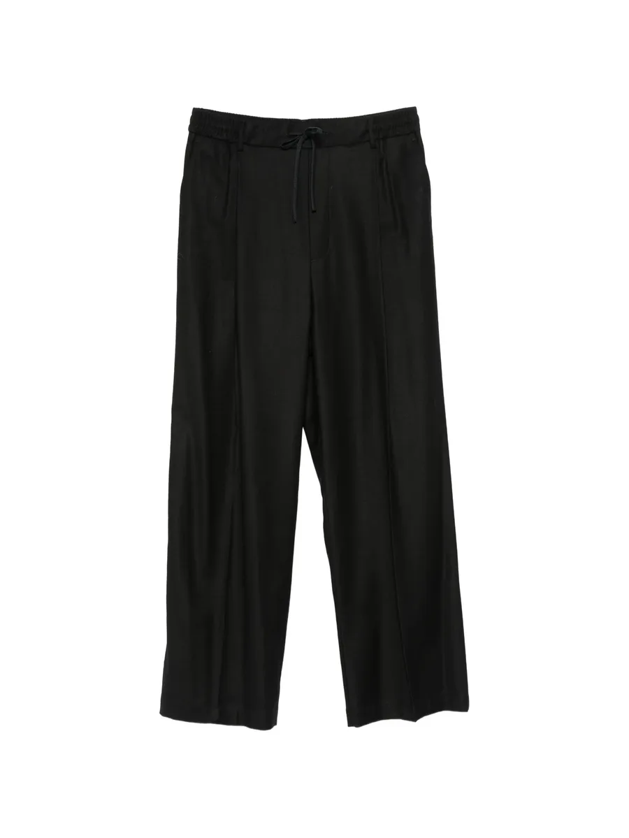 drawstring-waist wide-leg trousers 1