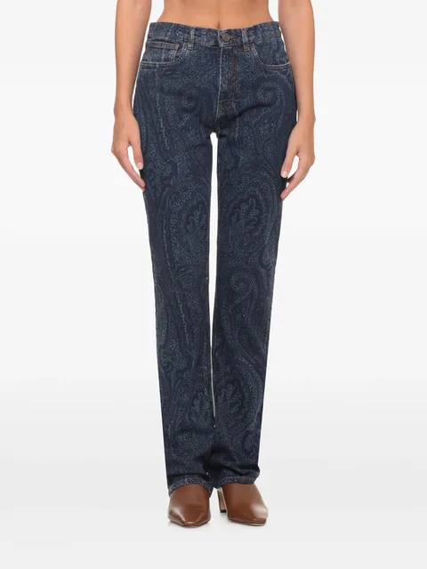 paisley-print jeans