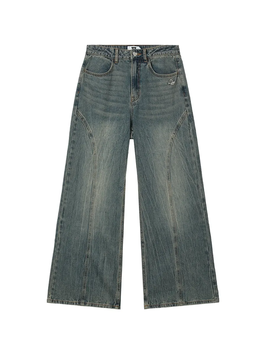 seam-detail wide-leg jeans 1