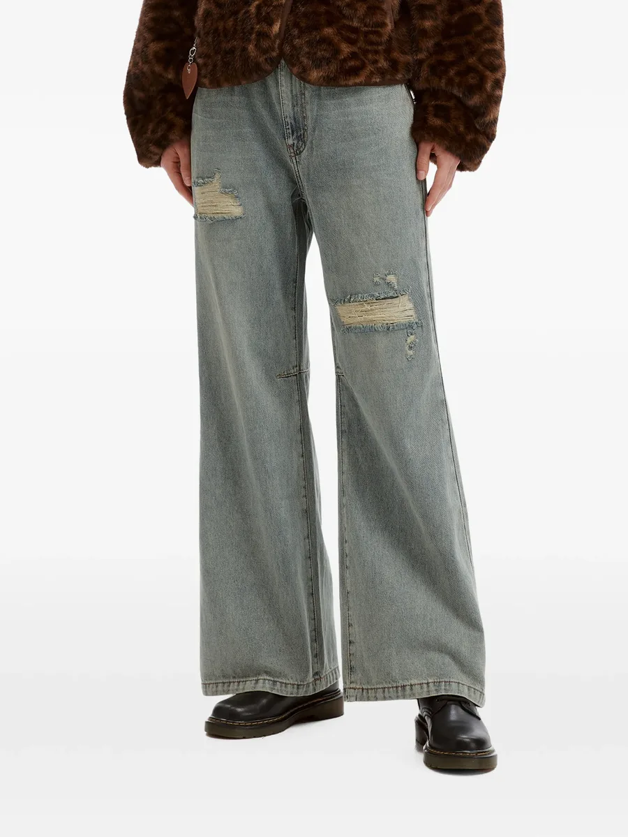 distressed wide-leg jeans 3