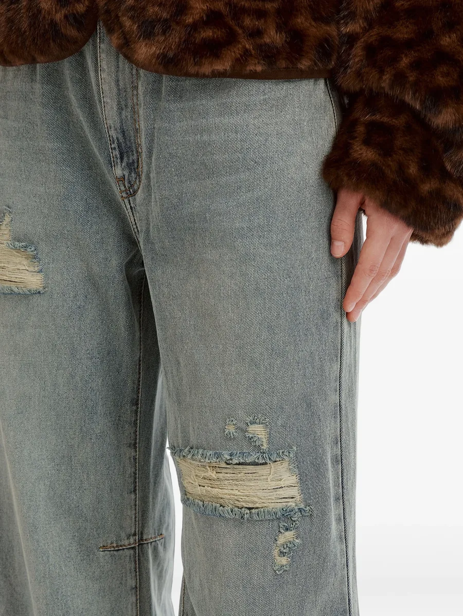 distressed wide-leg jeans 5