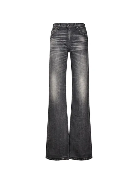 faded flared-leg jeans