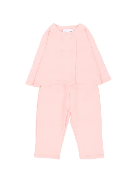 floral-embroidered double-breasted tracksuit (set of two)