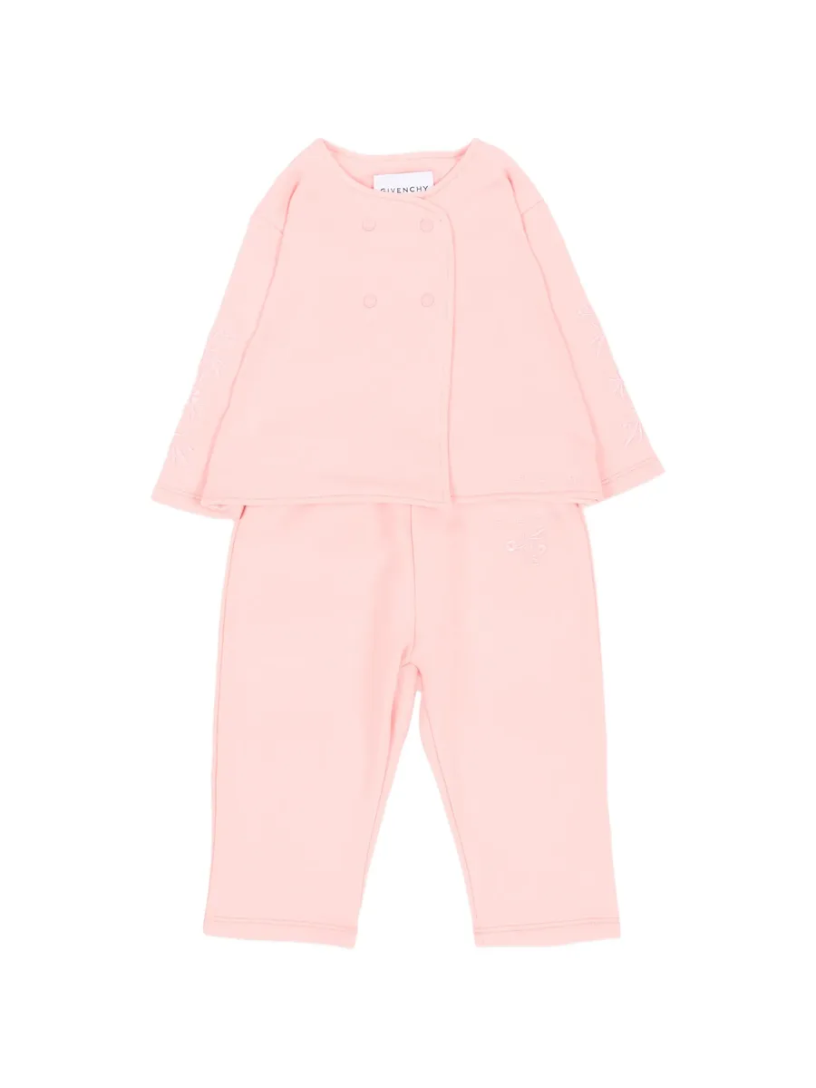 floral-embroidered double-breasted tracksuit (set of two) 1