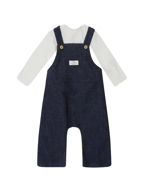 button-fastening dungarees