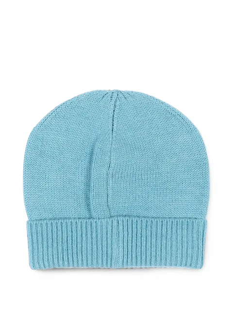 logo-embroidered knitted beanie hat