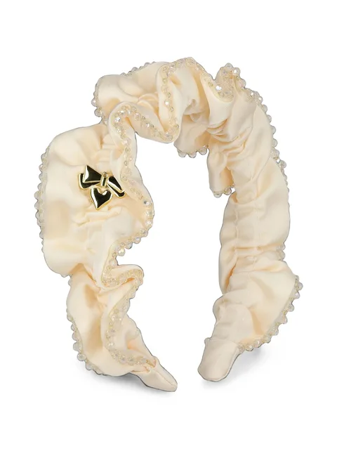 bead-trimmed ruffled headband