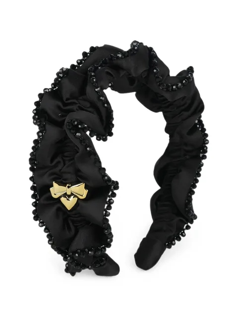 bead-embellished ruffled headband