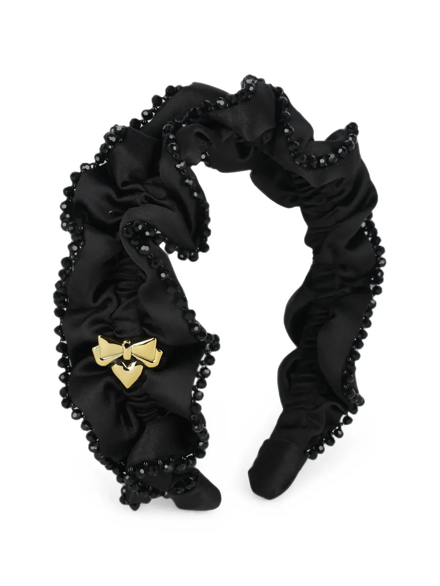 bead-embellished ruffled headband 1