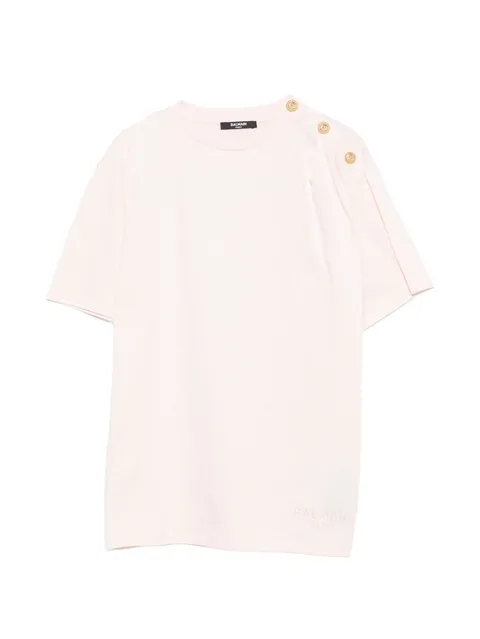 button-detail T-shirt
