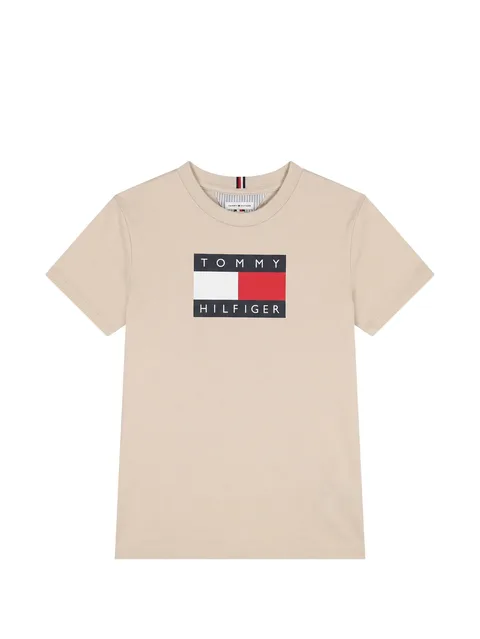 Flag-logo cotton T-shirt