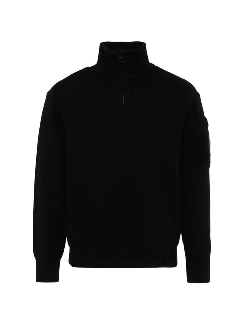 Lens-detail quarter-zip sweater
