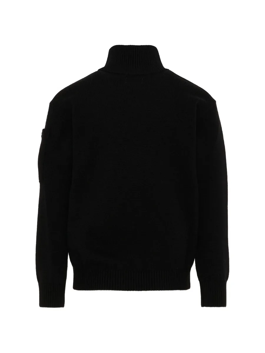 Lens-detail quarter-zip sweater 2