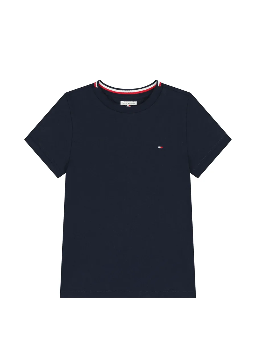 logo-embroidered tipped T-shirt 1