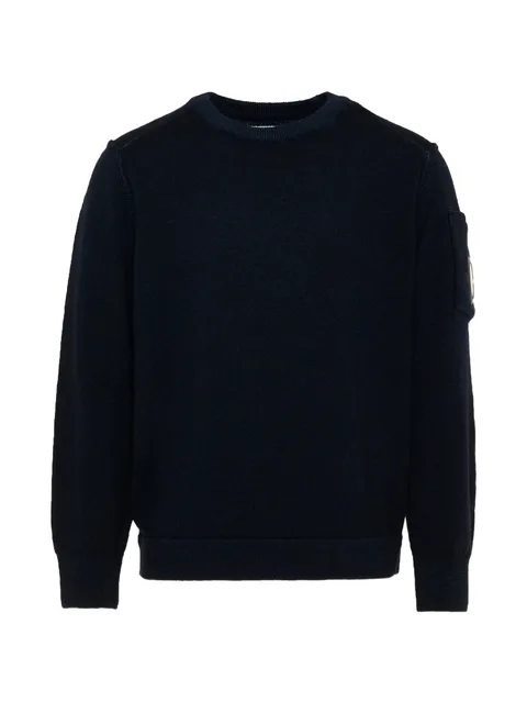 lens-detail crew-neck sweater