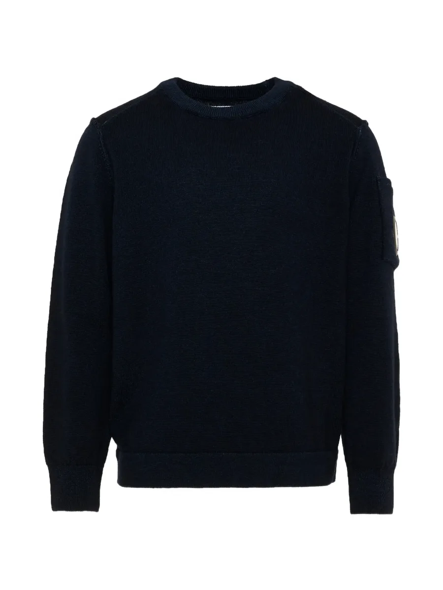 lens-detail crew-neck sweater 1