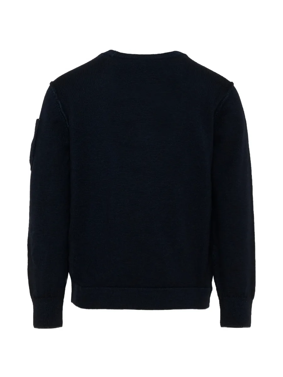 lens-detail crew-neck sweater 2