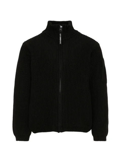 ribbed-knit Lens-detail cardigan