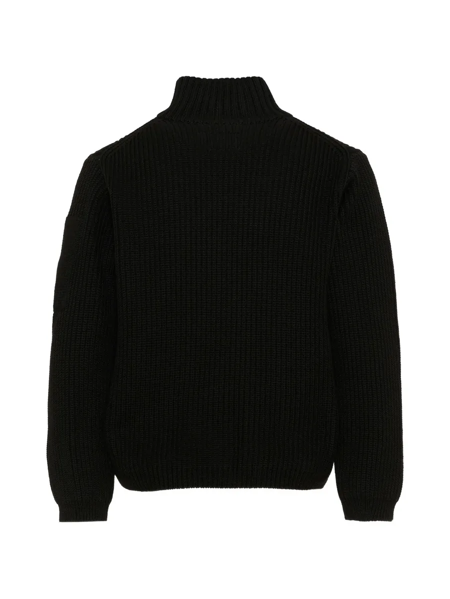 ribbed-knit Lens-detail cardigan 2