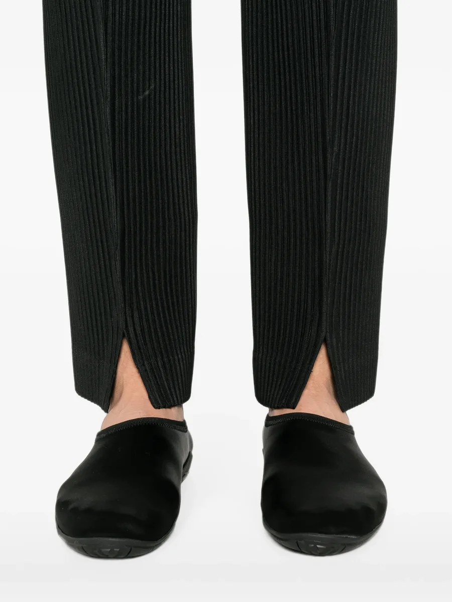 pleated slit-hem trousers 4