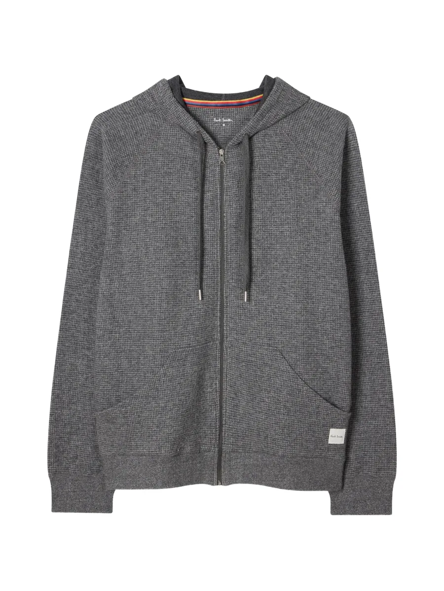 grey waffle lounge zip hoodie 1