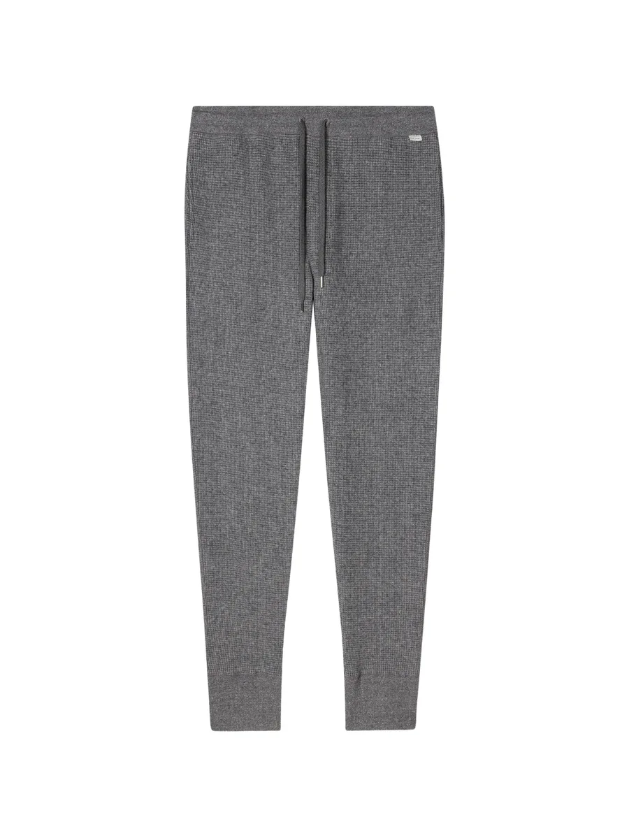 grey waffle cotton lounge pants 1