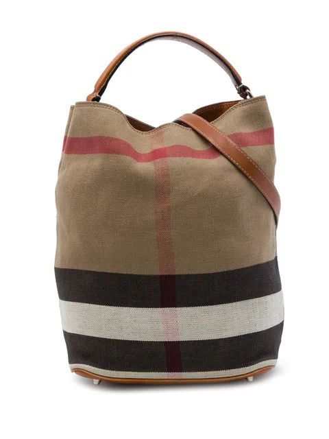 2000-2017 Medium Mega Check Canvas Ashby Bucket Bag satchel