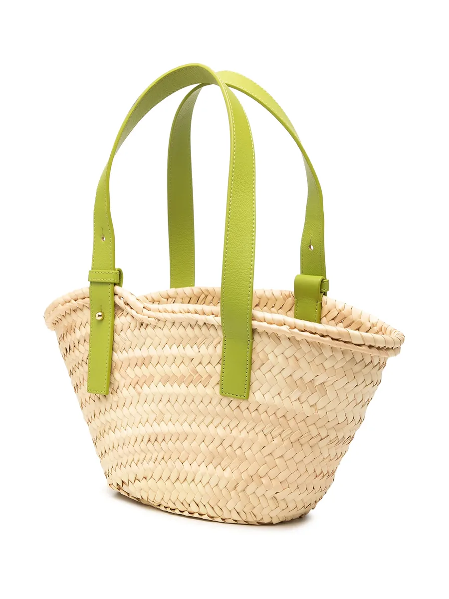 2023 Small Raffia Anagram Basket Bag tote bag 3