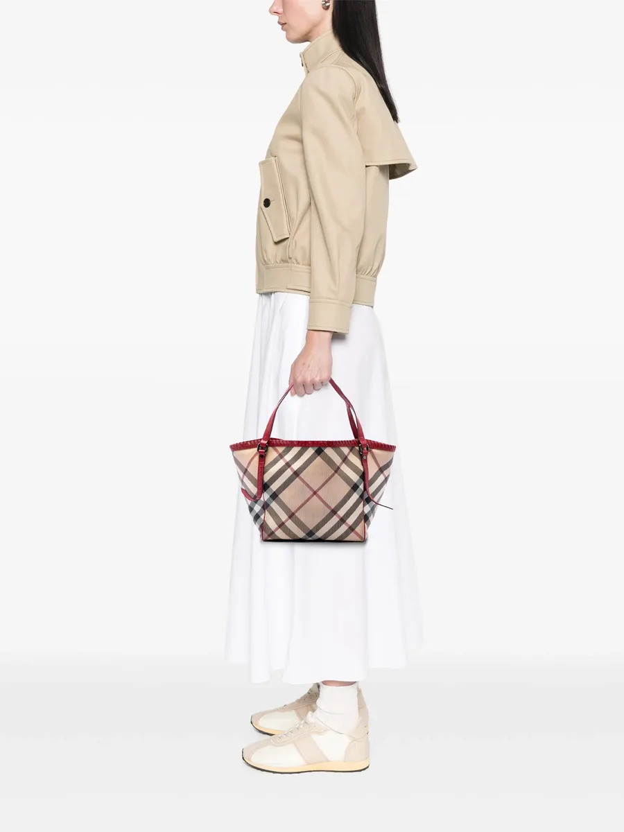 2000-2017 Supernova Check Coated Canvas Whipstitch tote bag 2