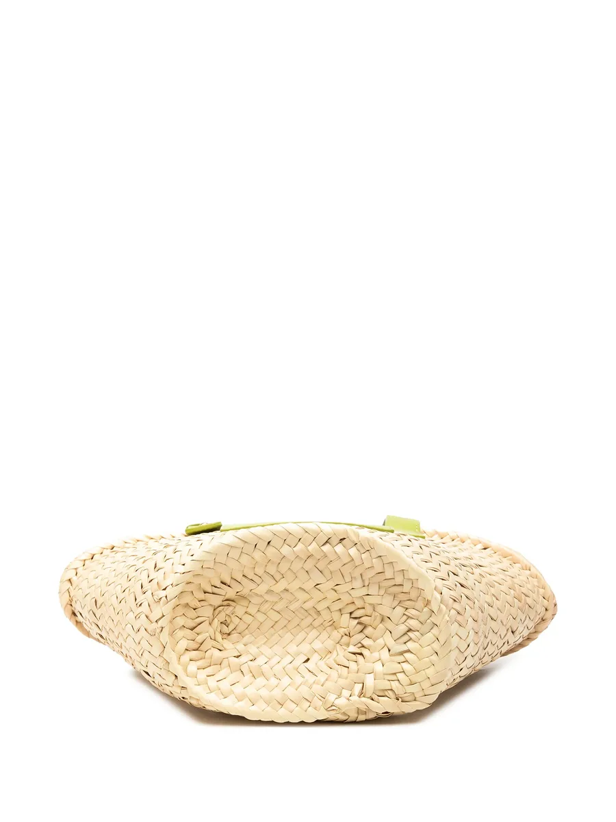 2023 Small Raffia Anagram Basket Bag tote bag 4