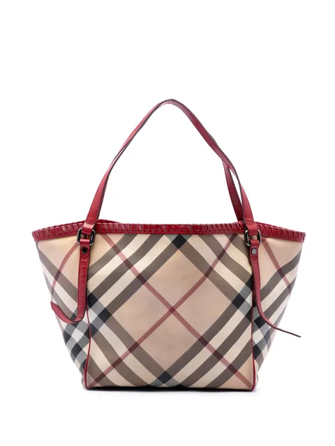 2000-2017 Supernova Check Coated Canvas Whipstitch tote bag
