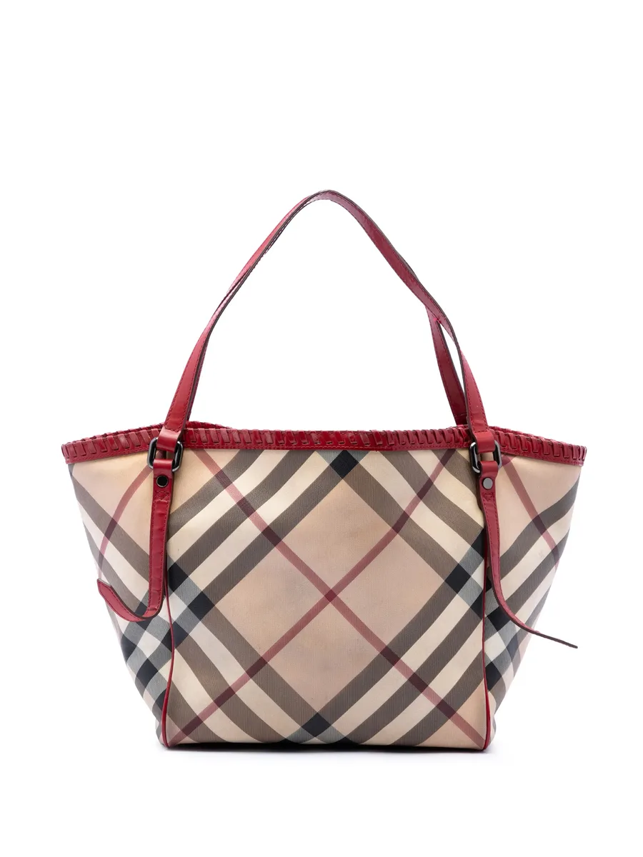 2000-2017 Supernova Check Coated Canvas Whipstitch tote bag 1