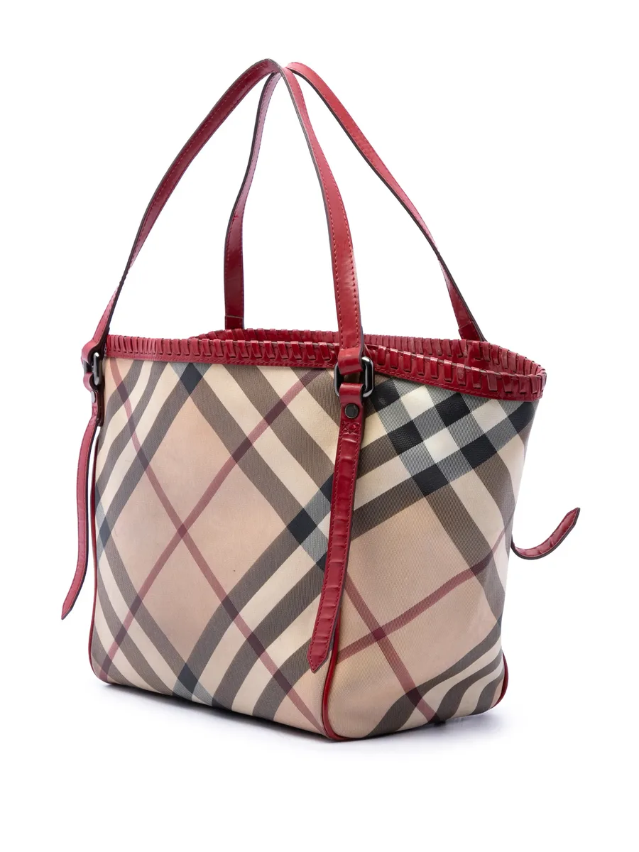 2000-2017 Supernova Check Coated Canvas Whipstitch tote bag 3
