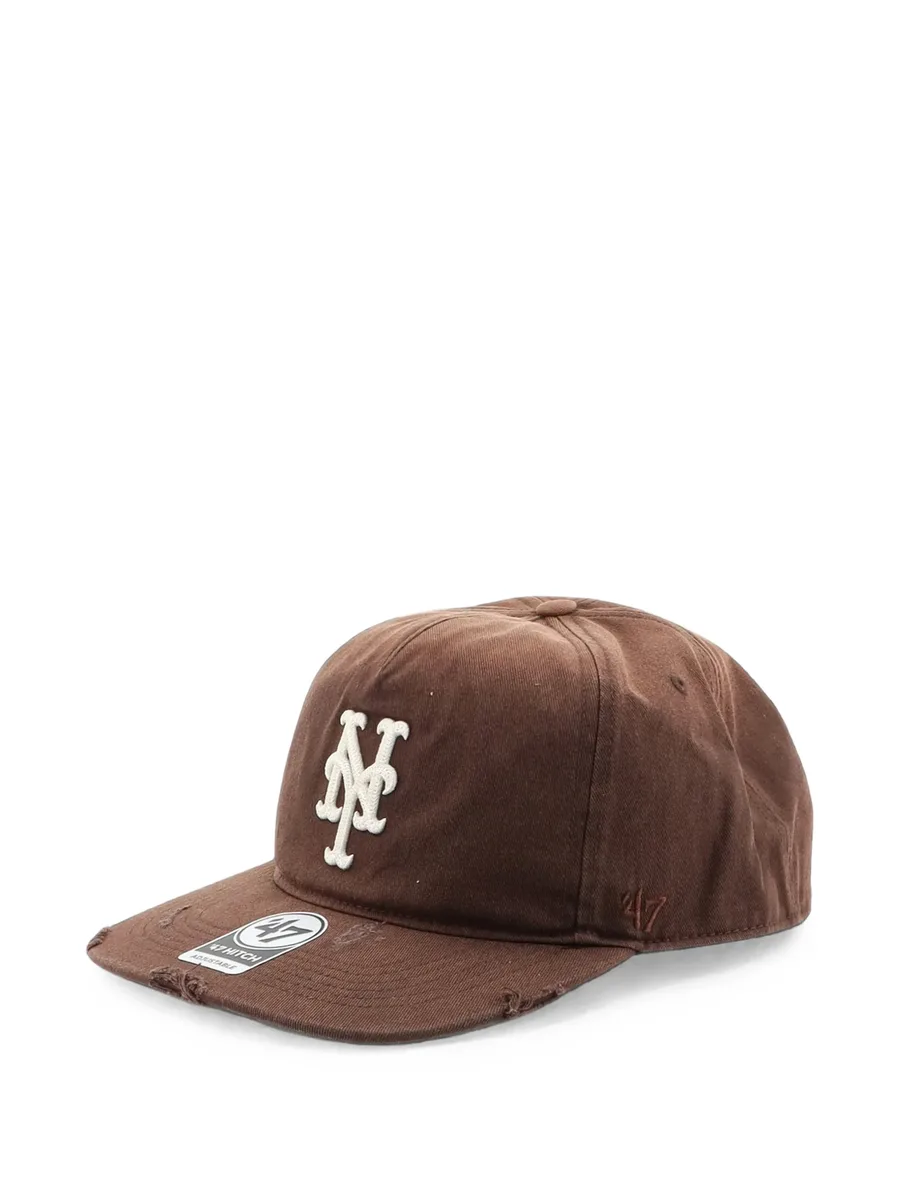 distressed logo-embroidered cap 3
